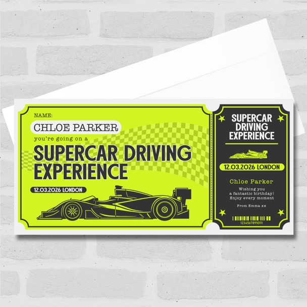Supercar Driving Experience Personalised Surprise Ticket Gift Voucher