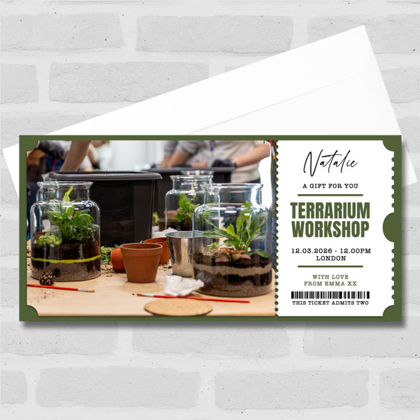 Terrarium Workshop Personalised Surprise Ticket Gift Voucher