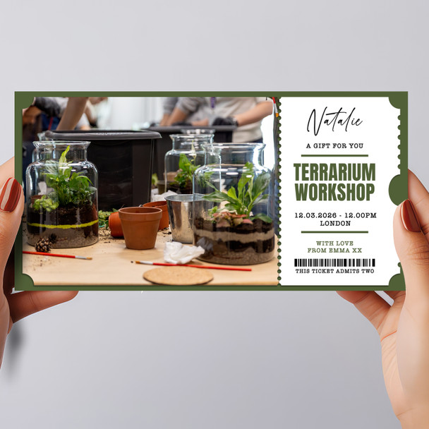 Terrarium Workshop Personalised Surprise Ticket Gift Voucher