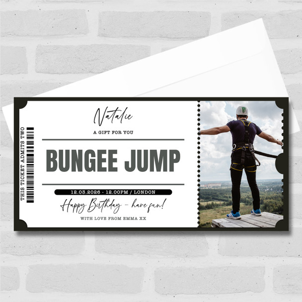 Bungee Jump Personalised Surprise Ticket Gift Voucher