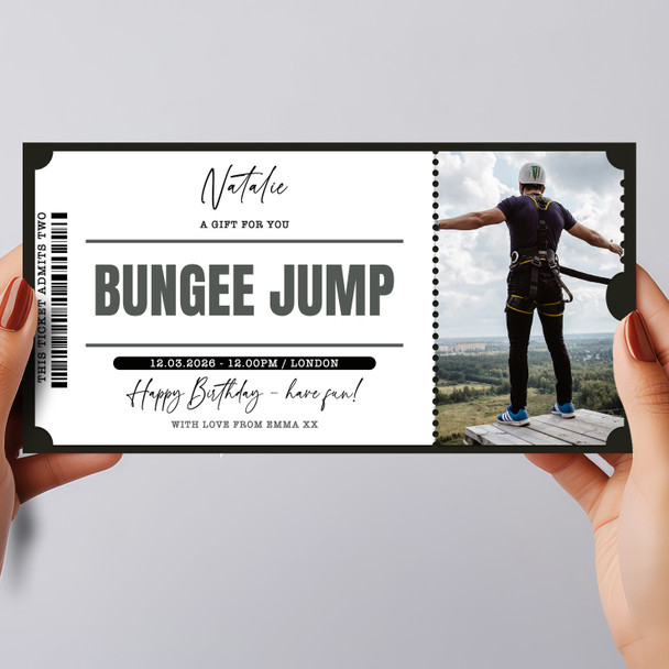 Bungee Jump Personalised Surprise Ticket Gift Voucher
