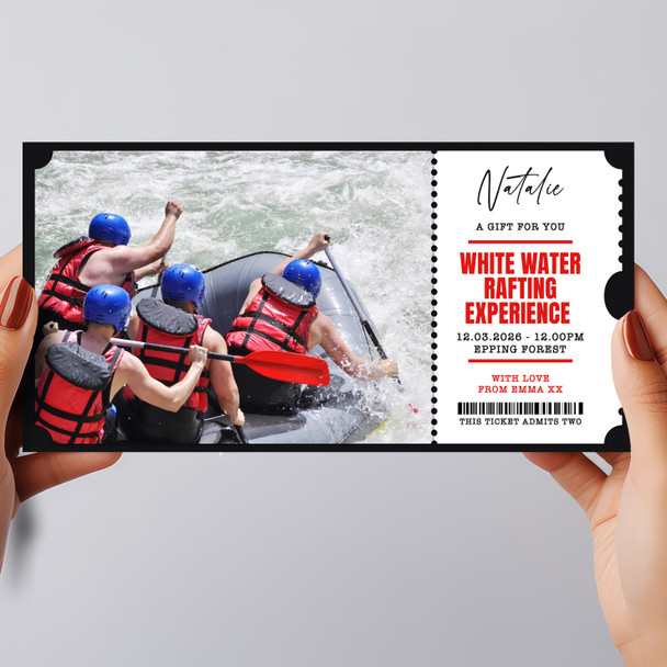 White Water Rafting Experience Personalised Surprise Ticket Gift Voucher