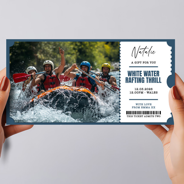 White Water Rafting Thrill Personalised Surprise Ticket Gift Voucher