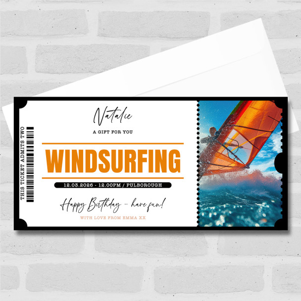 Windsurfing Personalised Surprise Ticket Gift Voucher