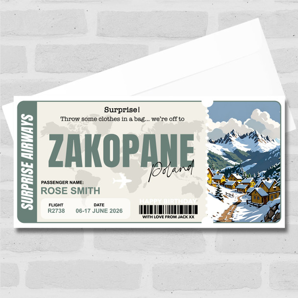 Zakopane Poland Pass Personalised Gift Voucher Surprise Trip Holiday Ticket