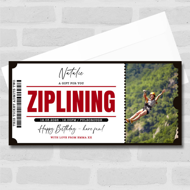 Ziplining Personalised Surprise Ticket Gift Voucher