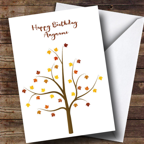 Autumn Tree Personalised Birthday Card