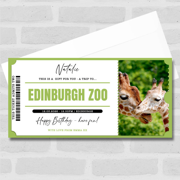 Day Out At Zoo Personalised Surprise Ticket Gift Voucher