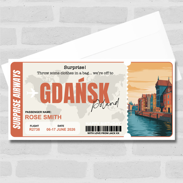 Gdansk Poland Pass Personalised Gift Voucher Surprise Trip Holiday Ticket