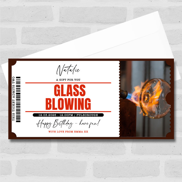 Glass Blowing Personalised Surprise Ticket Gift Voucher