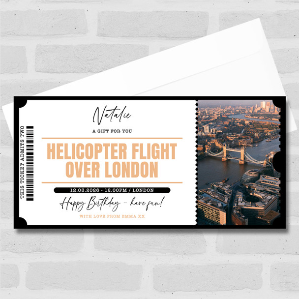 Helicopter Flight Over London Personalised Surprise Ticket Gift Voucher