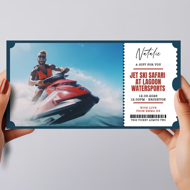 Jet Ski Safari Experience Personalised Surprise Ticket Gift Voucher