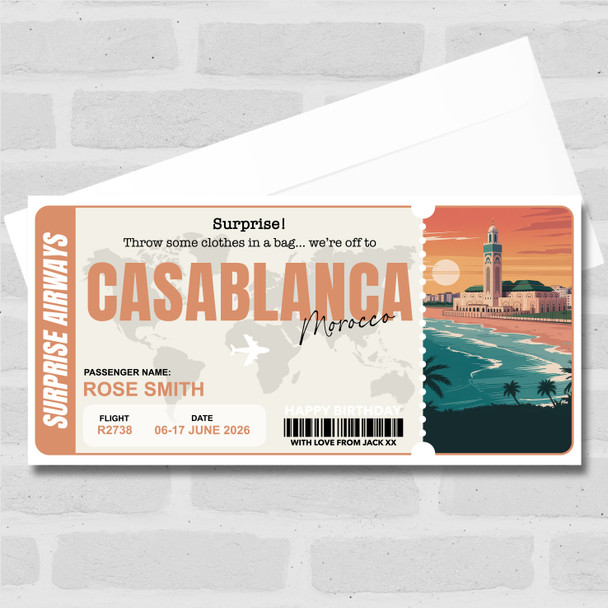 Morocco Casablanca Pass Personalised Gift Voucher Surprise Trip Holiday Ticket