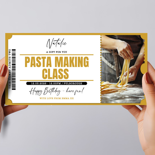 Pasta Making Class Personalised Surprise Ticket Gift Voucher