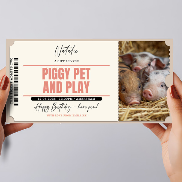 Piggy Pet And Play Personalised Surprise Ticket Gift Voucher