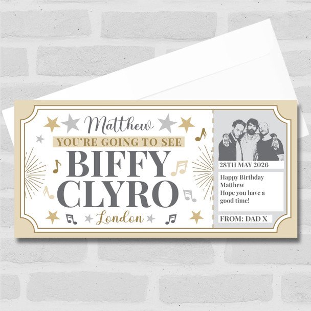 Biffy Clyro Concert Stars Gold Personalised Surprise Ticket Gift Voucher