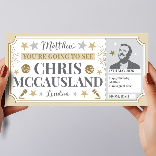 Chris McCausland Comedy Show Personalised Surprise Ticket Gift Voucher