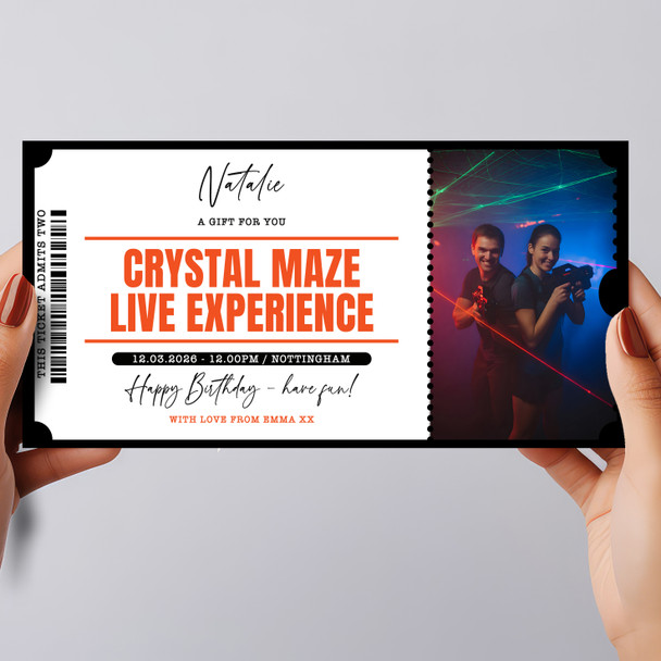 Crystal Maze Live Experience Personalised Surprise Ticket Gift Voucher