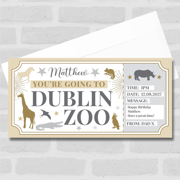 Dublin Zoo Stars Gold Personalised Surprise Ticket Gift Voucher