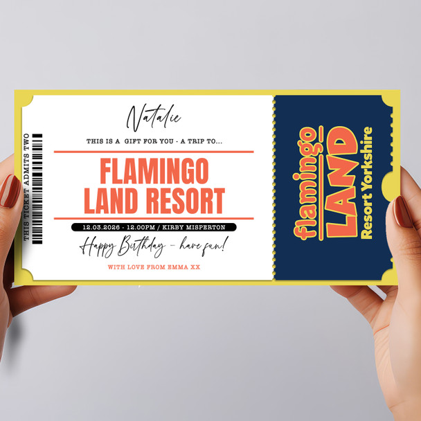 Flamingo Land Resort Personalised Surprise Ticket Gift Voucher