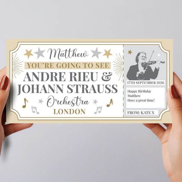 Andre Rieu & Johann Strauss Orchestra Personalised Surprise Ticket Gift Voucher