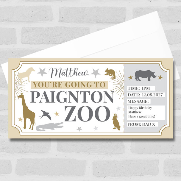 Paignton Zoo Stars Gold Personalised Surprise Ticket Gift Voucher