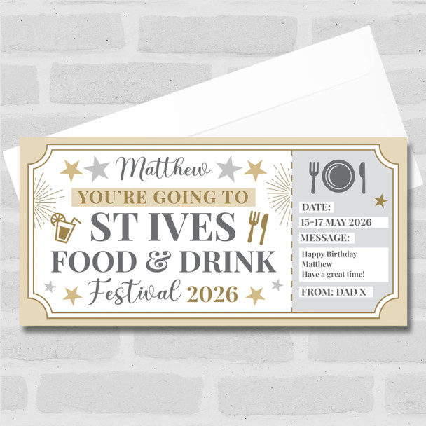St Ives Food & Drink Festival Personalised Surprise Ticket Gift Voucher