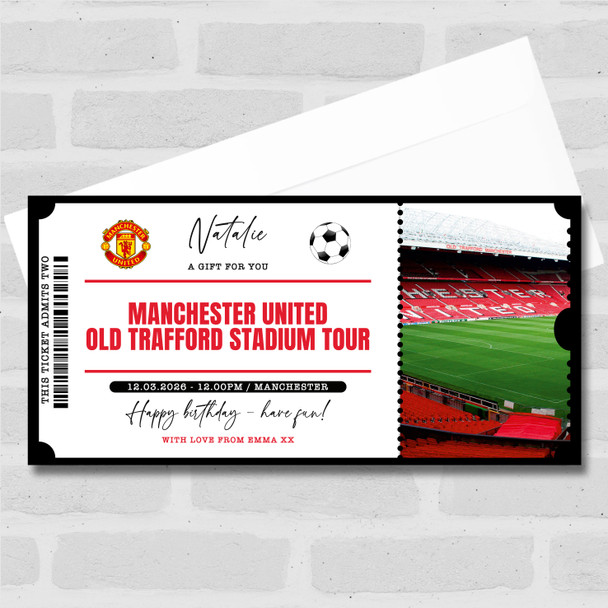 Stadium Tour Football Fan Personalised Surprise Ticket Gift Voucher