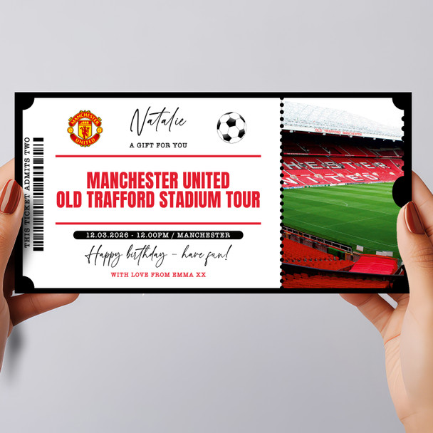 Stadium Tour Football Fan Personalised Surprise Ticket Gift Voucher