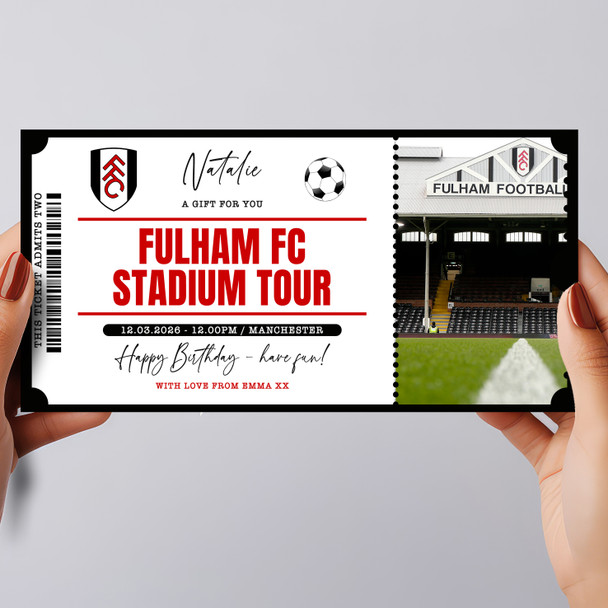 Stadium Tour Football Personalised Surprise Ticket Gift Voucher