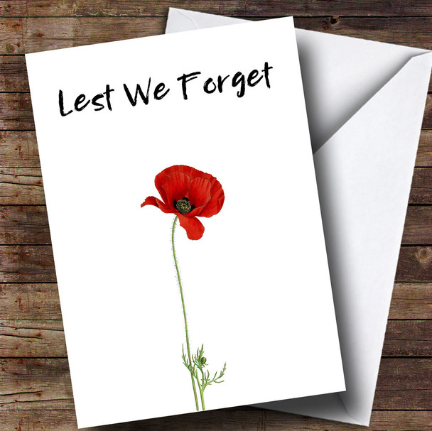 White Poppy Personalised Rememberance Day Card