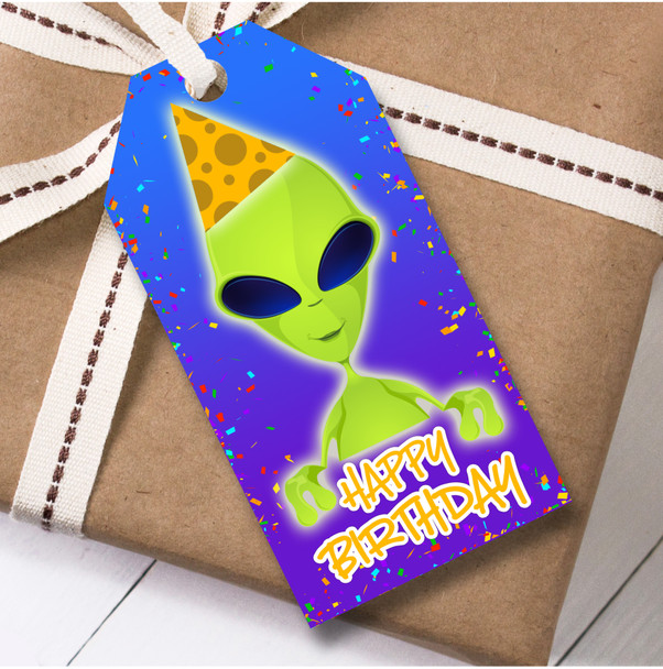 Birthday 12 Large Gift Tags Aliens Space Kids Birthday
