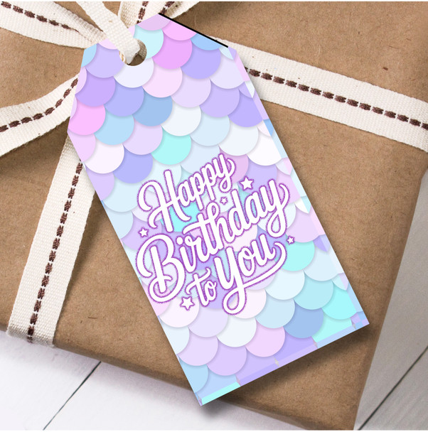 Birthday 12 Large Gift Tags Mermaid Pattern Girls Kids Birthday