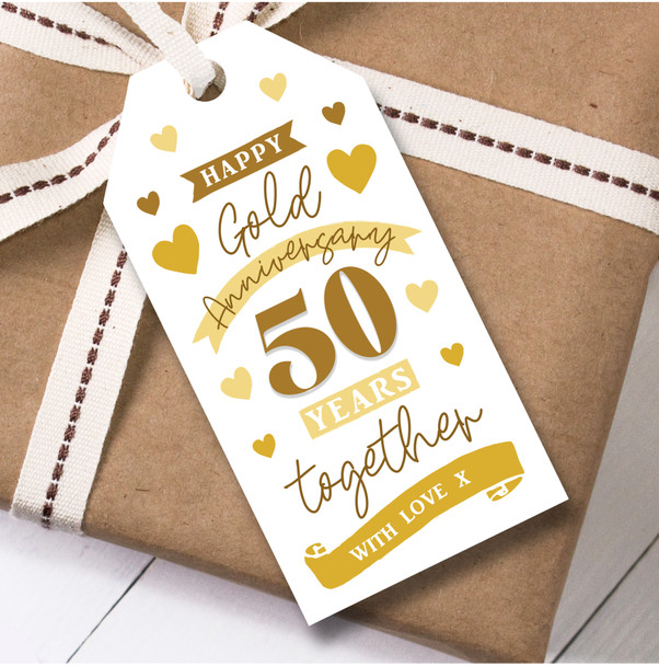 Anniversary 12 Gift Tags 50 Years Gold 50th Wedding Anniversary Together