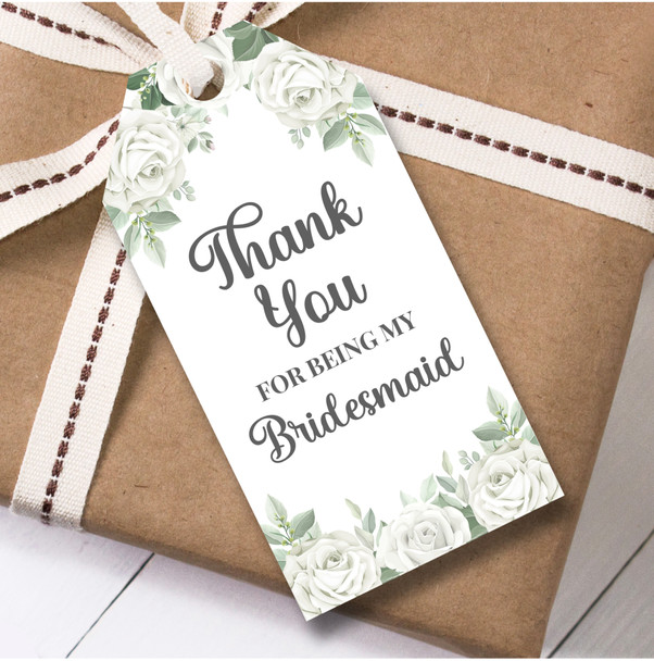 Wedding Day 12 Large Gift Tags For Bridesmaid White Flowers Wedding Day