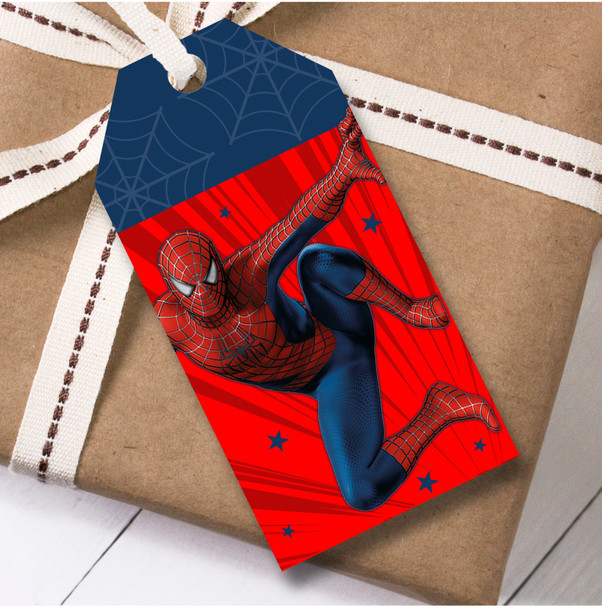 Birthday 12 Large Gift Tags Birthday Spiderman Boys Kids Superhero