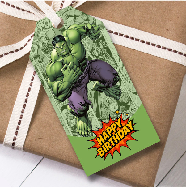 Birthday 12 Large Gift Tags Avengers Hulk Boys Kids Birthday
