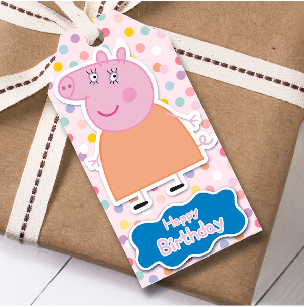 Birthday 12 Large Gift Tags Peppa Pig Kids Birthday Design 6