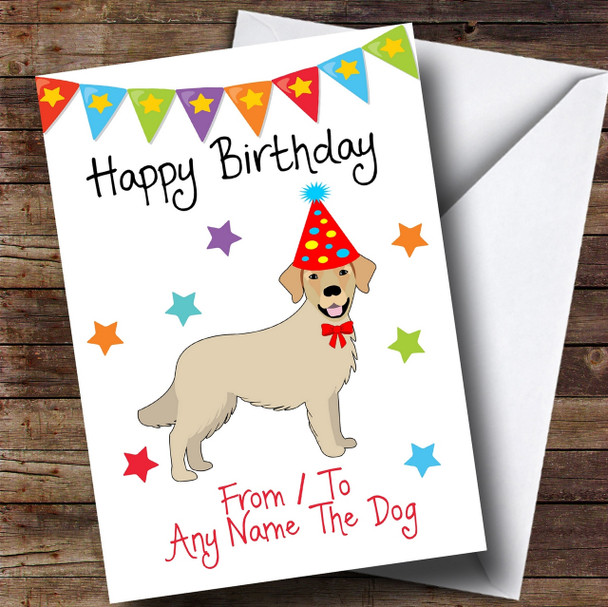 To From Pet Dog Golden Retriever Personalised Birthday Card