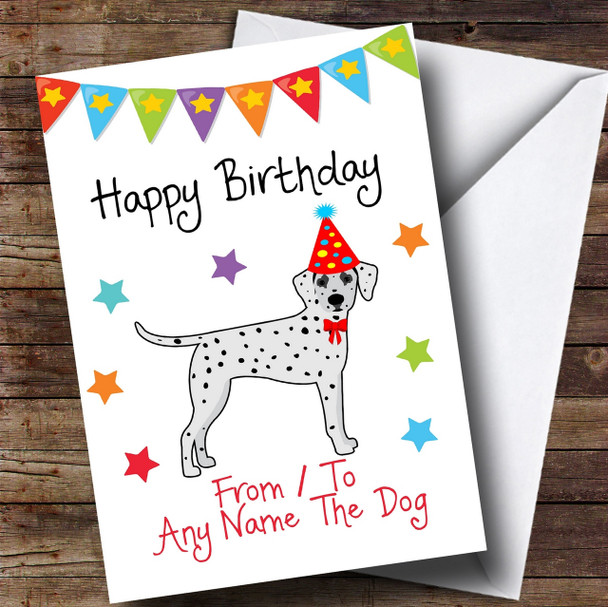 To From Dog Dalmatian Personalised Birthday Card