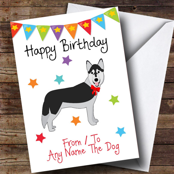 To From Pet Dog Husky Personalised Birthday Card