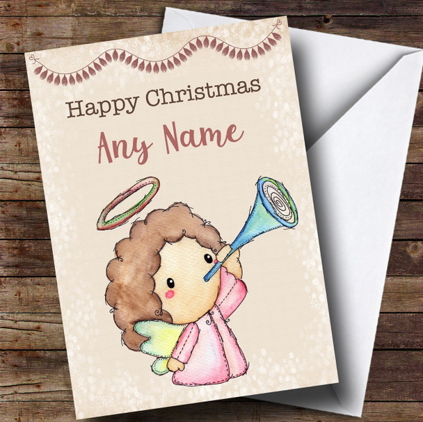 Cute & Sweet Angel Personalised Childrens Christmas Card