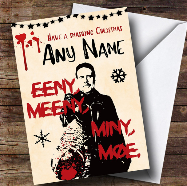 Smashing Negan The Walking Dead Personalised Christmas Card