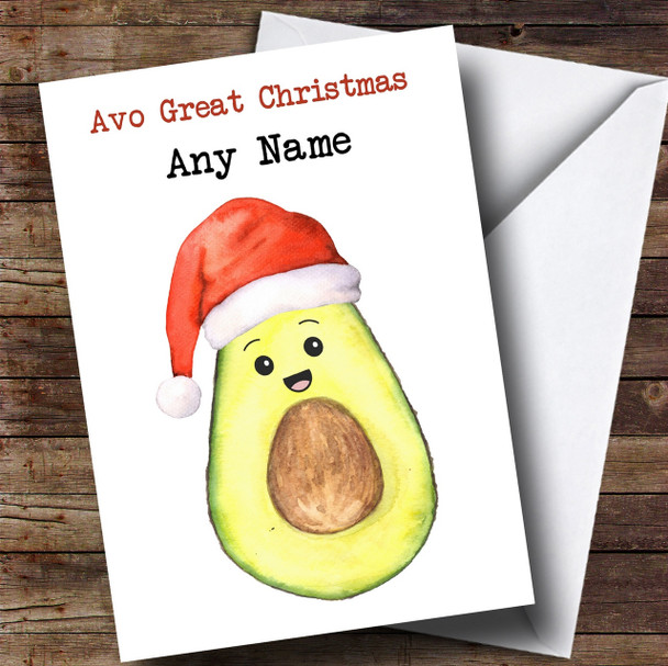 Funny Avocado Great Christmas Personalised Christmas Card