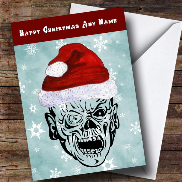 Scary Horror Zombie Monster Personalised Christmas Card