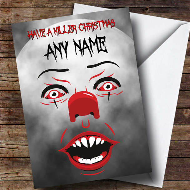 Pennywise Clown It Killer Personalised Christmas Card