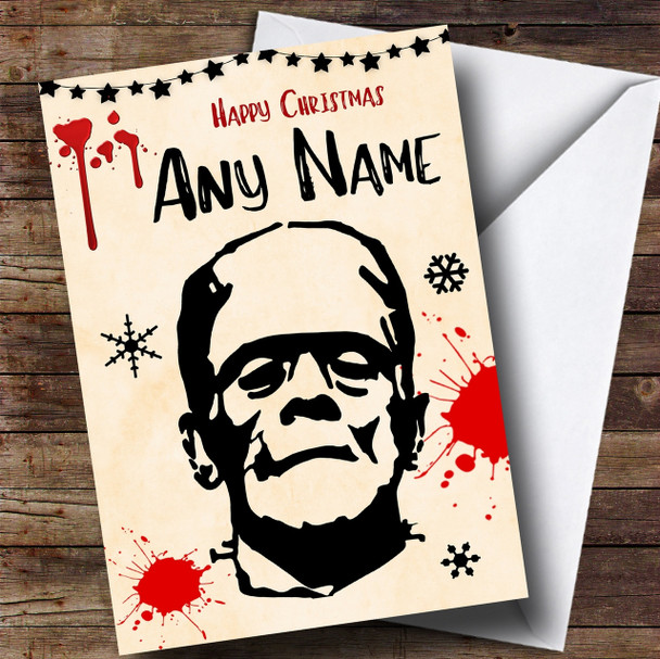 Frankenstein Scary Personalised Christmas Card