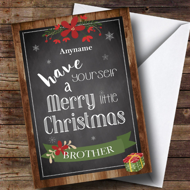 Brother Wood Personalised Christmas Card