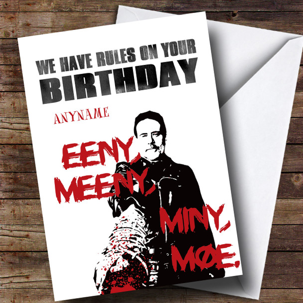 The Walking Dead Negan Rules Birthday Personalised Card