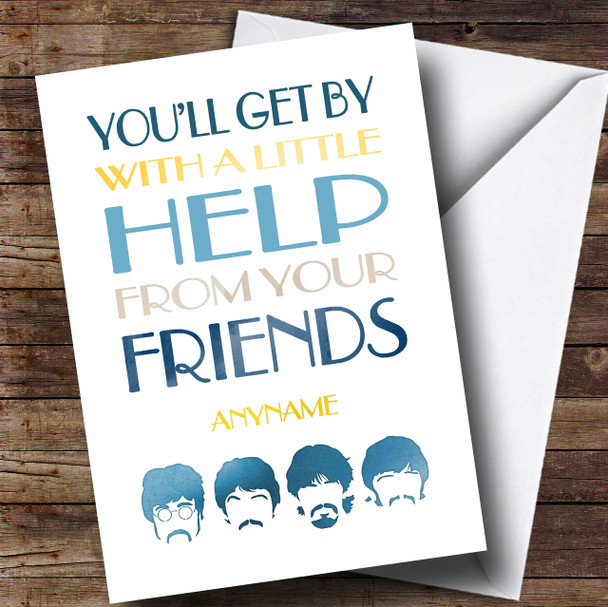 Cancer Beatles Friend Male Personalised Card